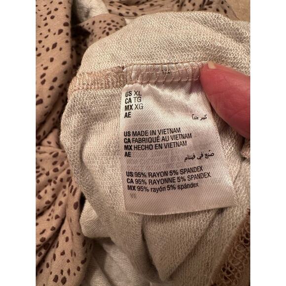 Alfani Intimates Women's Animal Print V-Neck & Shorts Pajama Set Sz XL Tan Brown - Picture 8 of 8